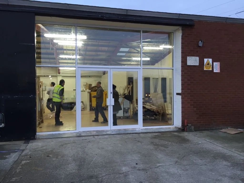 Completed commercial shopfront installation by Shopfront Shutters